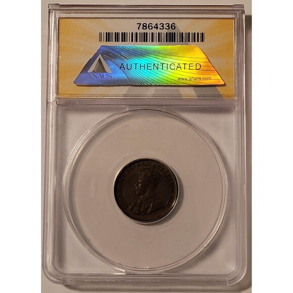 Canada George V 1927 Cent AU55 ANACS - Picture 2 of 4
